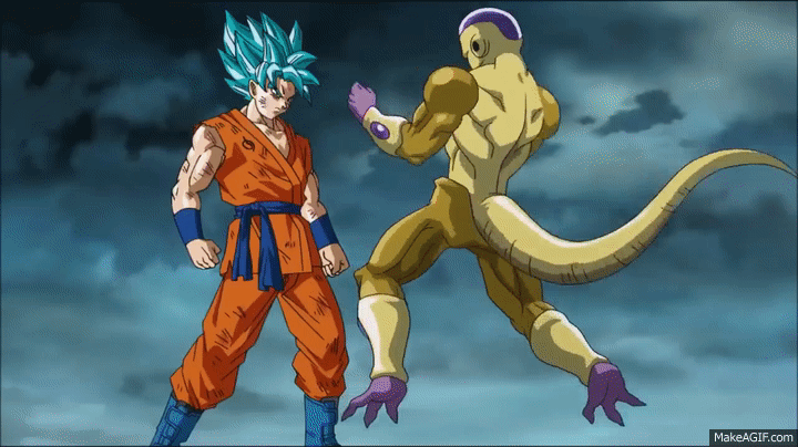 Son-Goku schlägt Freezer mit einem One-Inch-Punch