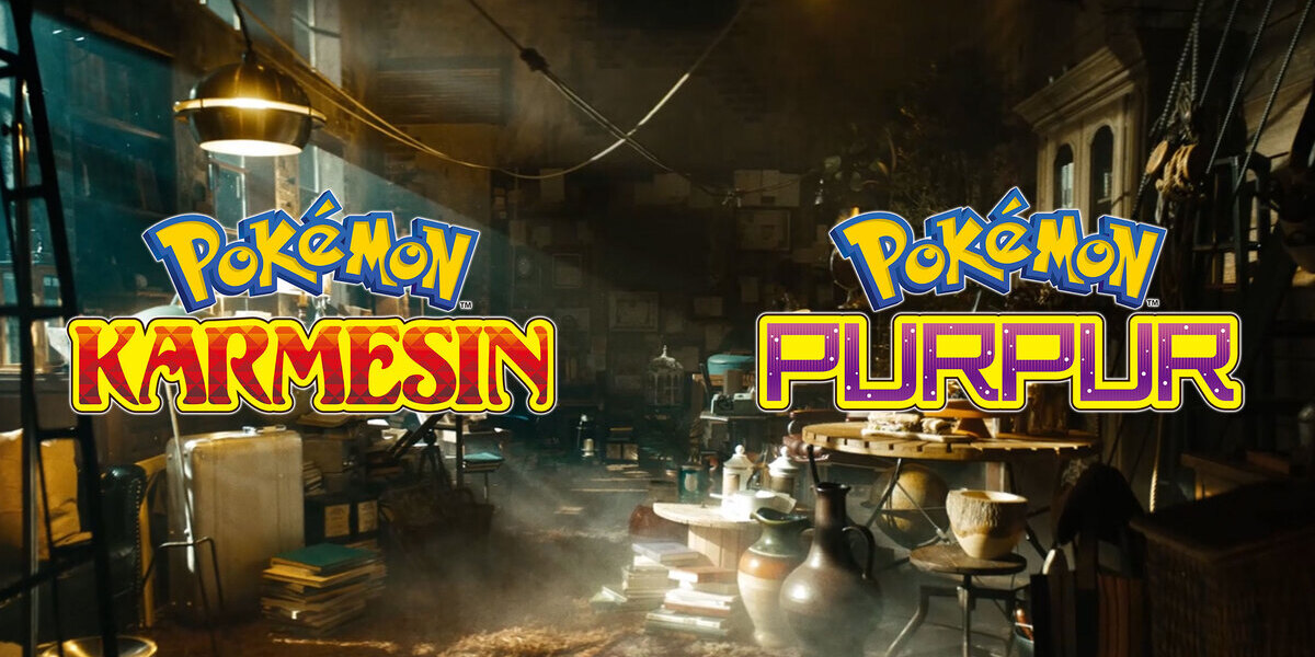 Logos von Pokemon Karmesin und Pokemon Purpur